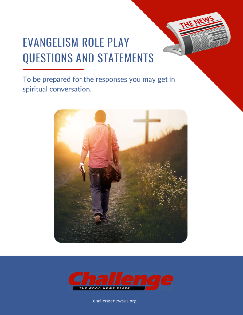 Evangelism Role Play Questions Evangelism Role Play Questions