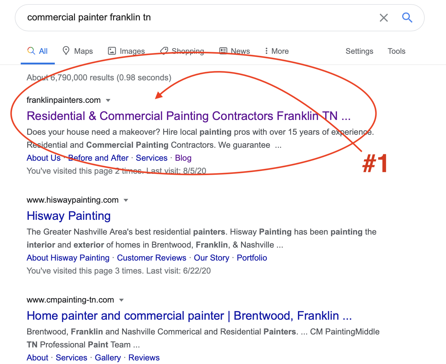 Fabians Painting Google rank position copy How to rank #1 on Google