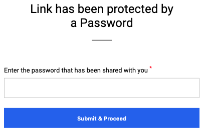 Password Protected Link Password Protected Link