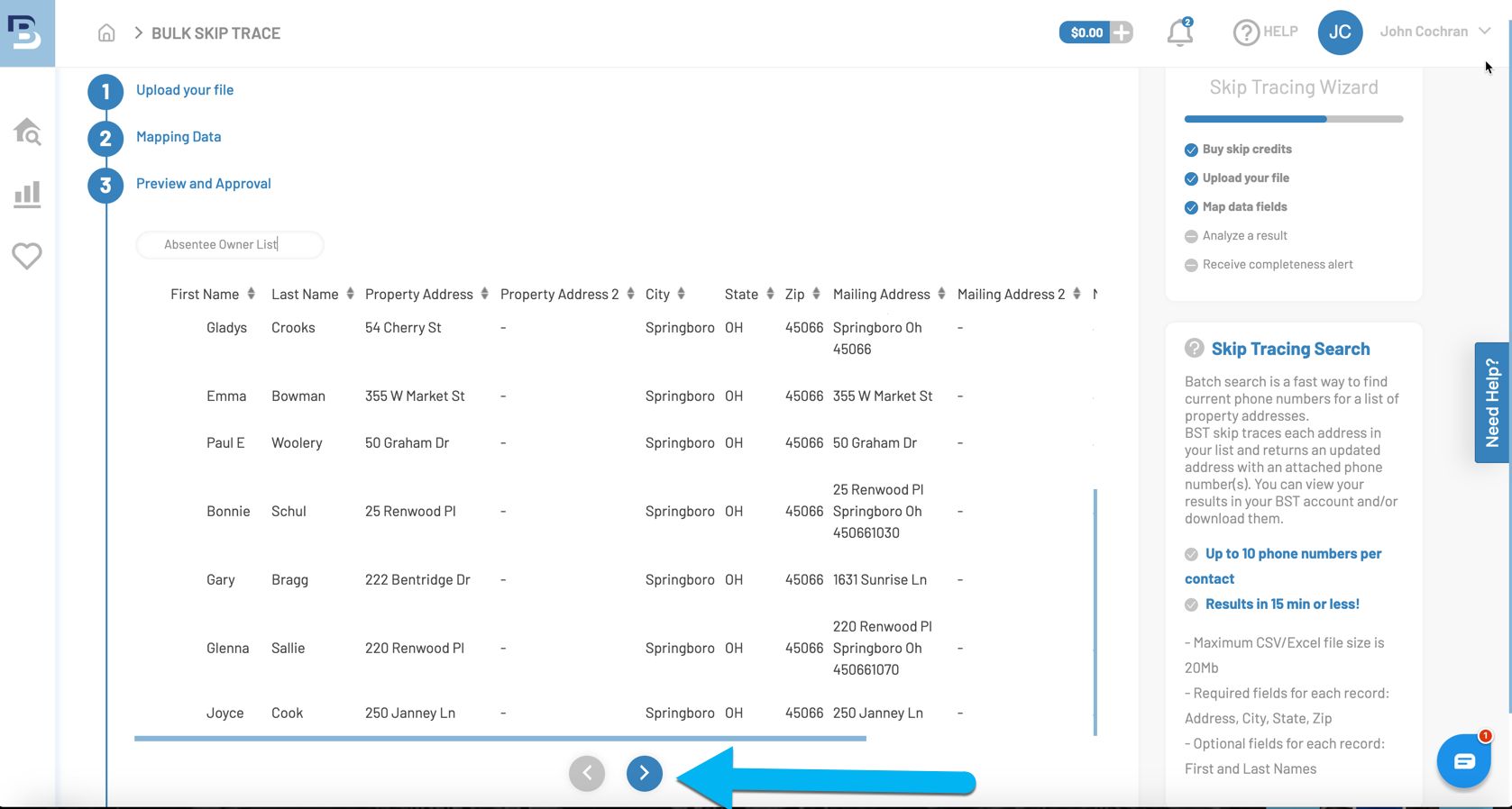 Skip tracing seller leads using batch skip tracing systemate